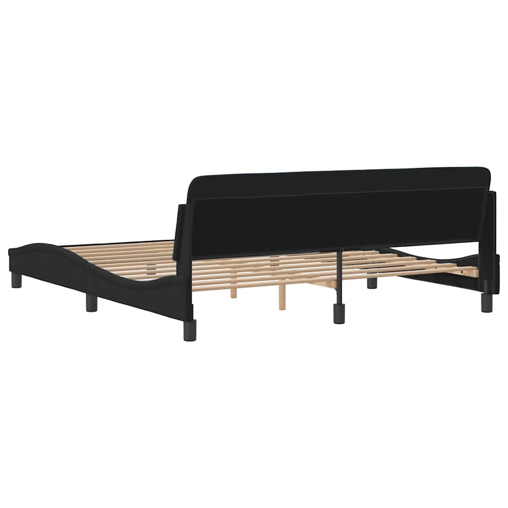 sengestel Dover sort 180x200 cm fløjl