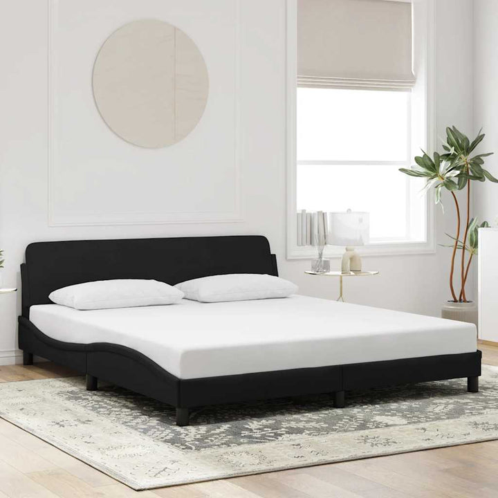 sengestel Dover sort 180x200 cm fløjl