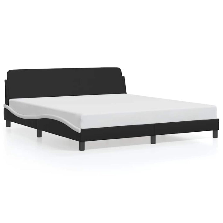 sengestel Dover sort og hvid 180x200 cm kunstlæder