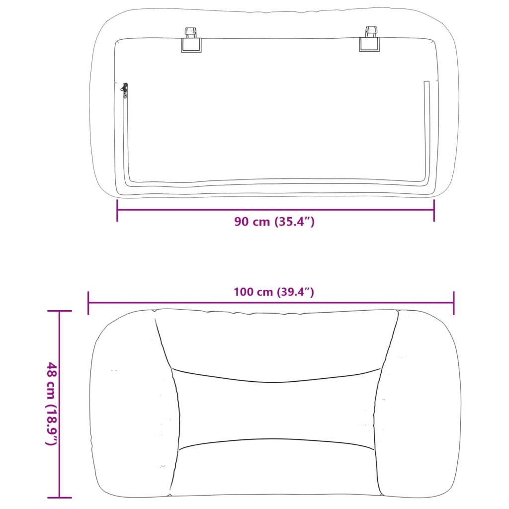 gavlpude Hvar 90 cm stof cremefarvet
