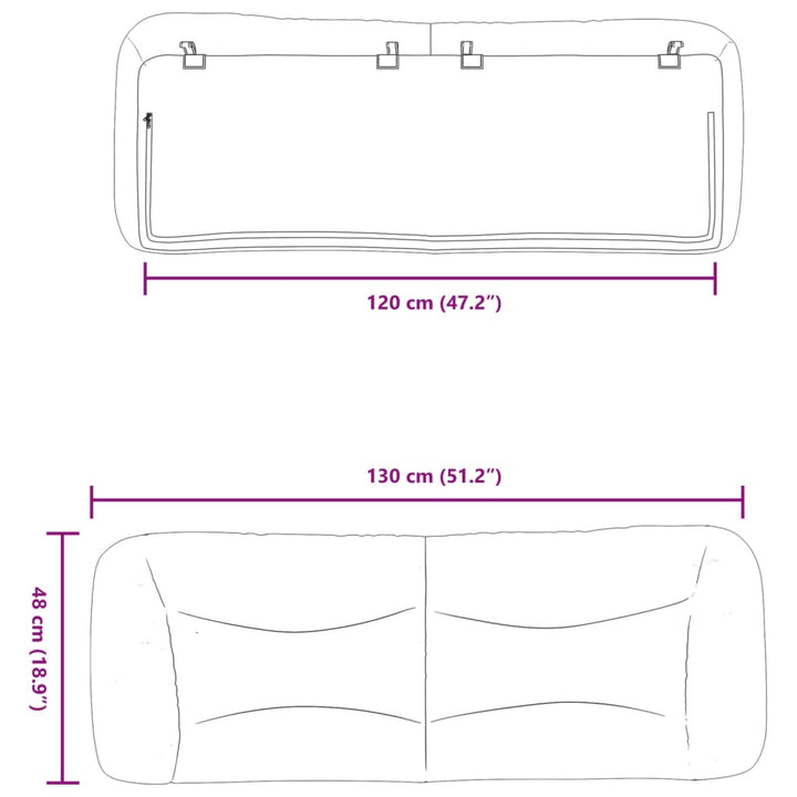 gavlpude Hvar 120 cm stof gråbrun