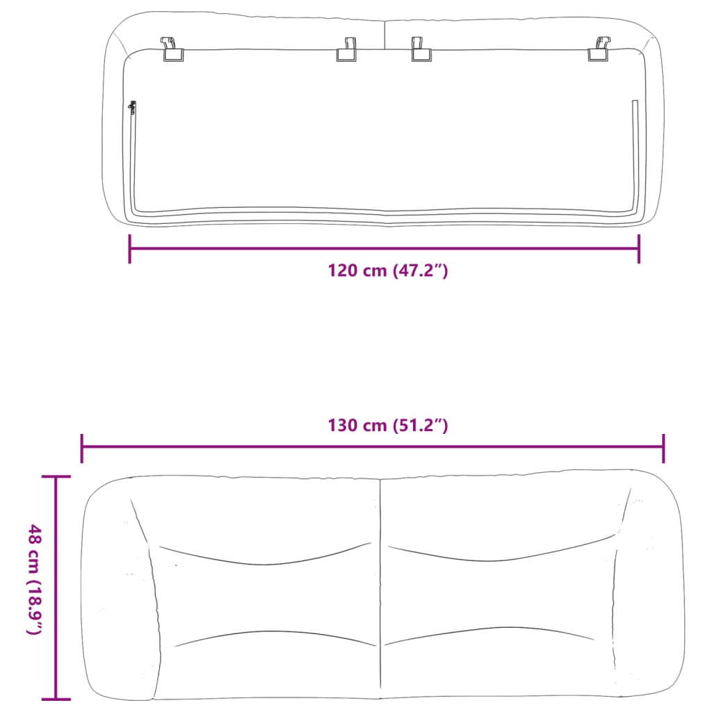 gavlpude Hvar 120 cm kunstlæder hvid