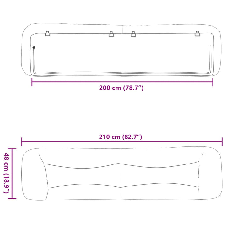 gavlpude Hvar 200 cm stof cremefarvet