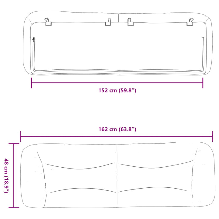 gavlpude Hvar 152 cm kunstlæder sort