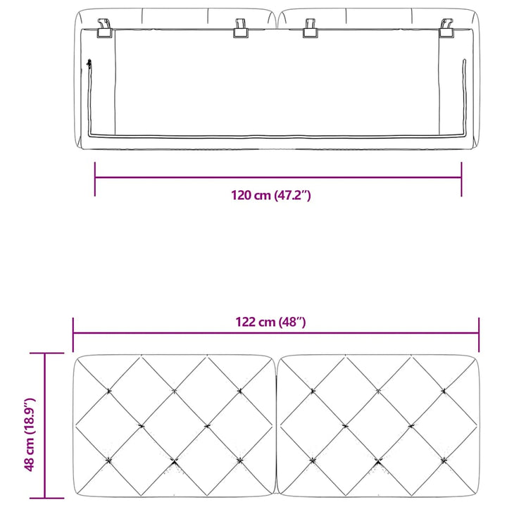 gavlpude 120 cm velour blå