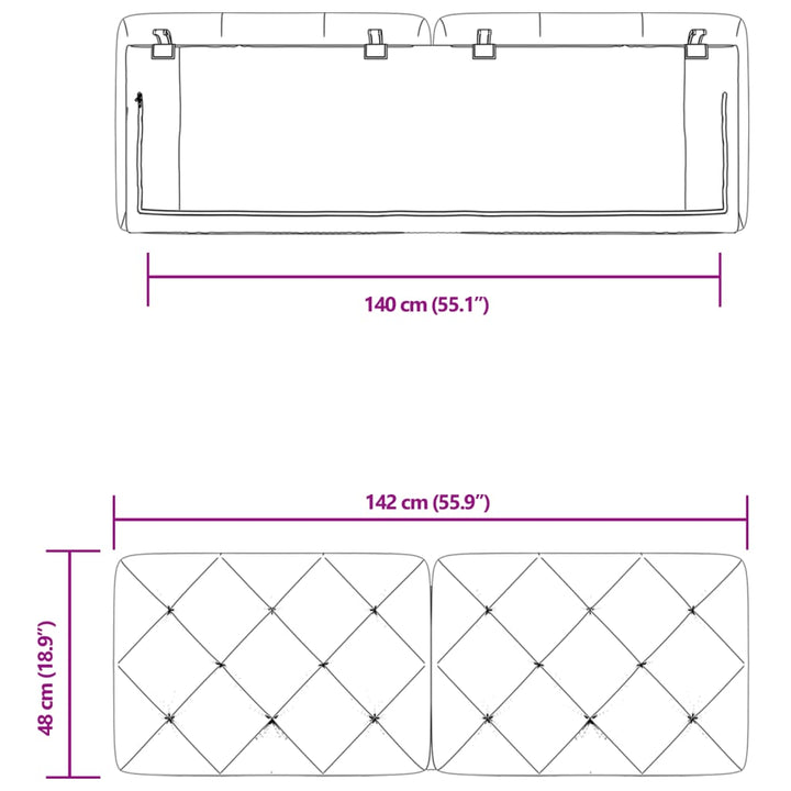 gavlpude 140 cm velour mørkegrå