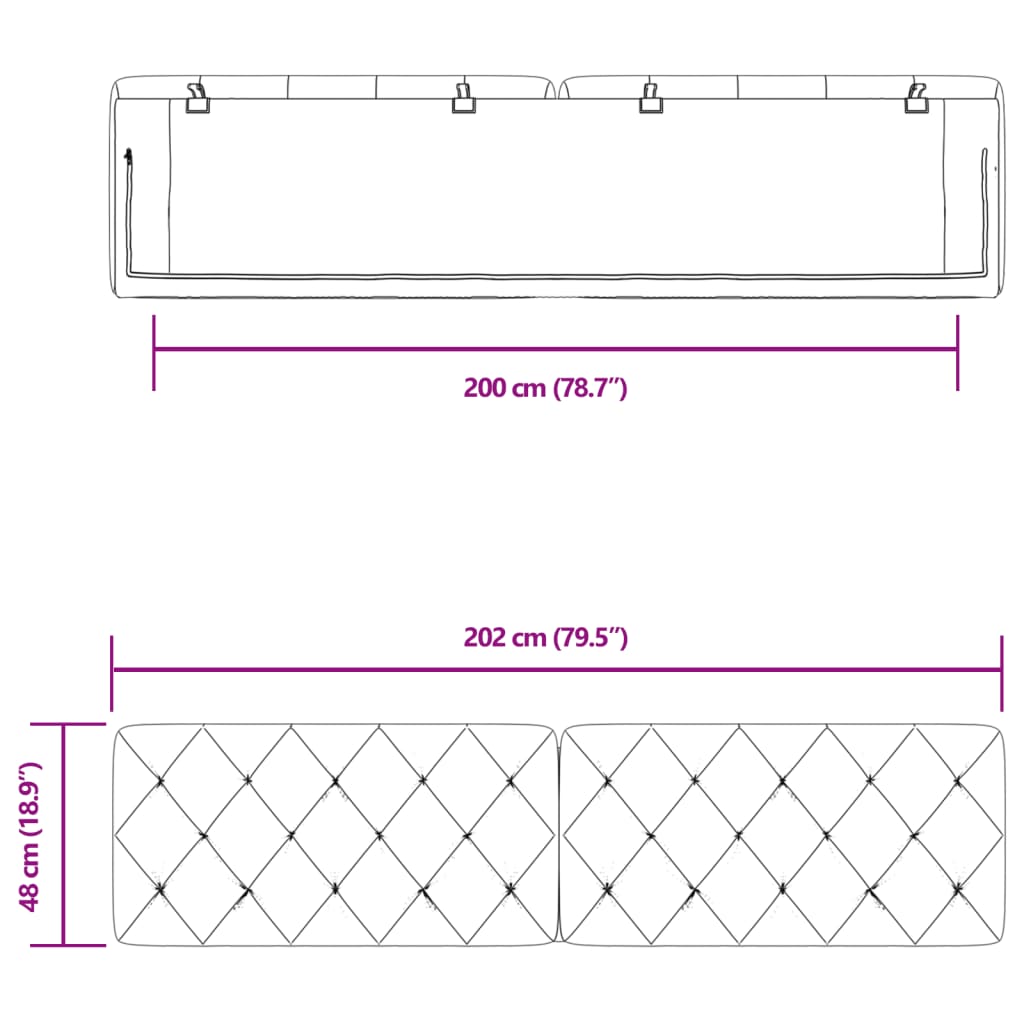 gavlpude 200 cm velour sort