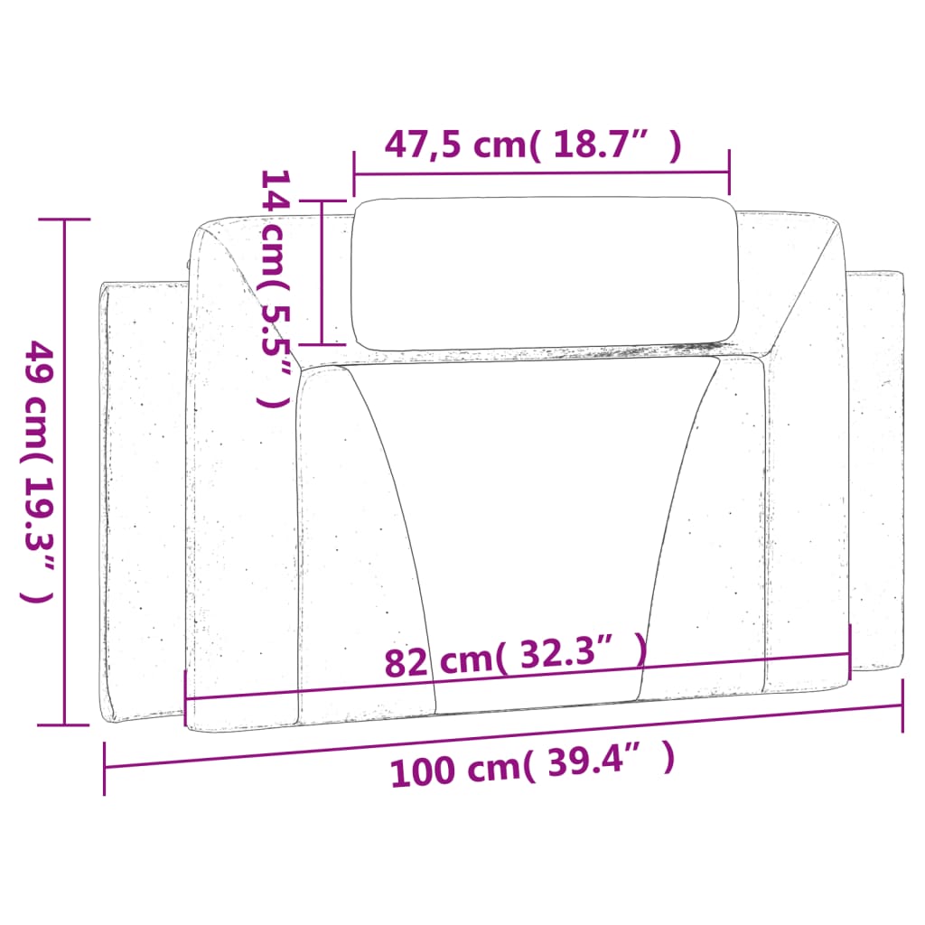 gavlpude Viana 100 cm kunstlæder cappuccinofarvet