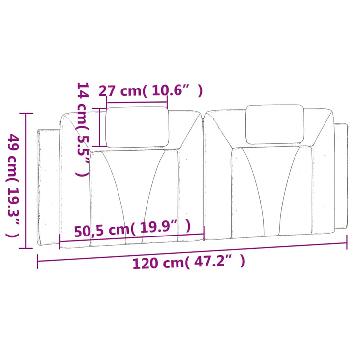 gavlpude Viana 120 cm kunstlæder cappuccinofarvet