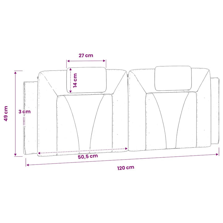 gavlpude Viana 120 cm kunstlæder sort og hvid