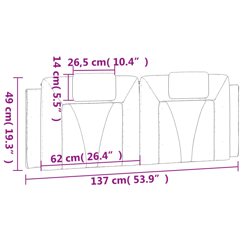 gavlpude Viana 137 cm kunstlæder sort og hvid