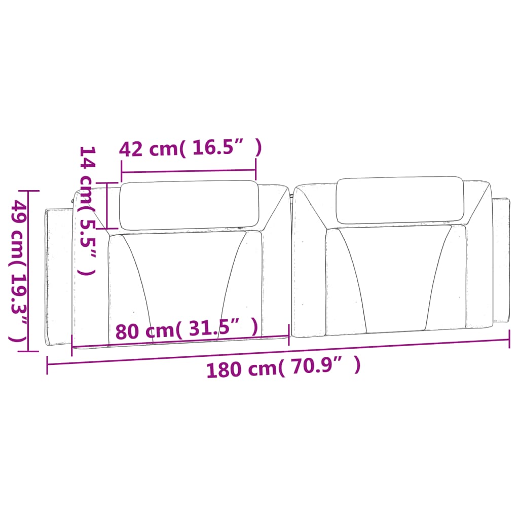 gavlpude Viana 180 cm kunstlæder hvid