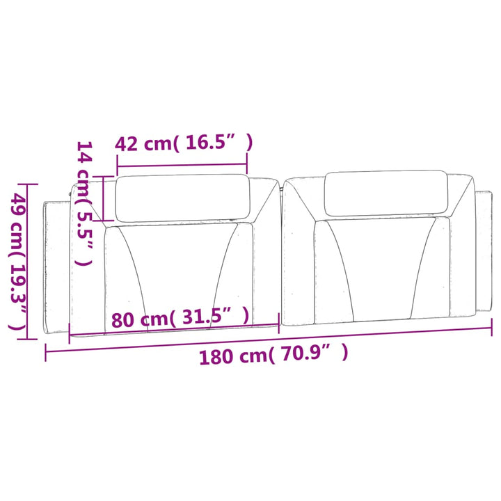 gavlpude Viana 180 cm kunstlæder brun