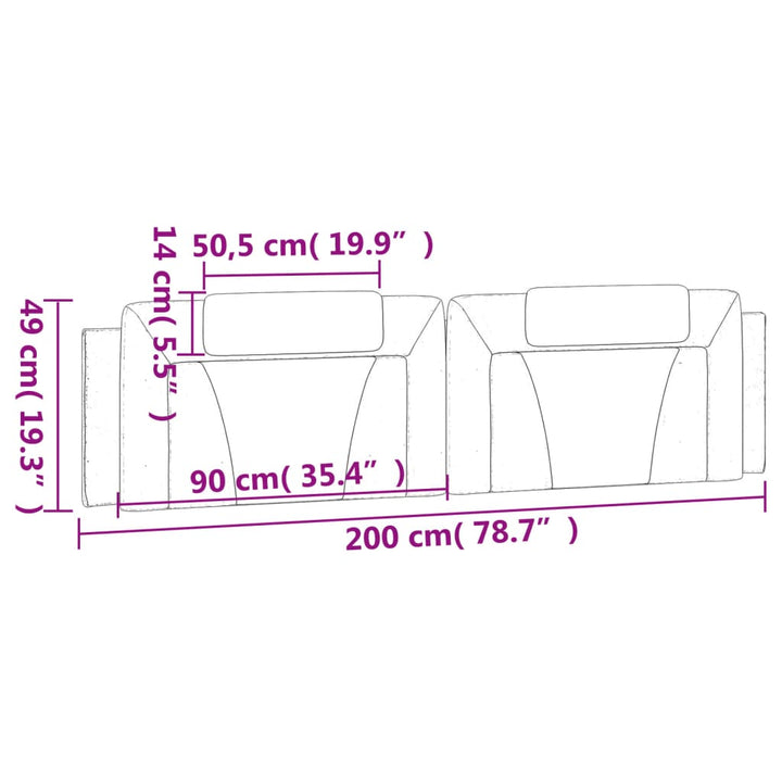 gavlpude Viana 200 cm kunstlæder sort