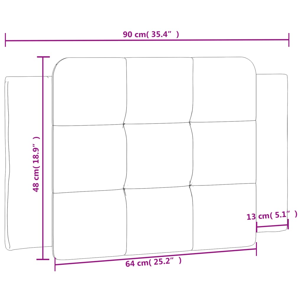 gavlpude Zadar 90 cm kunstlæder hvid og sort