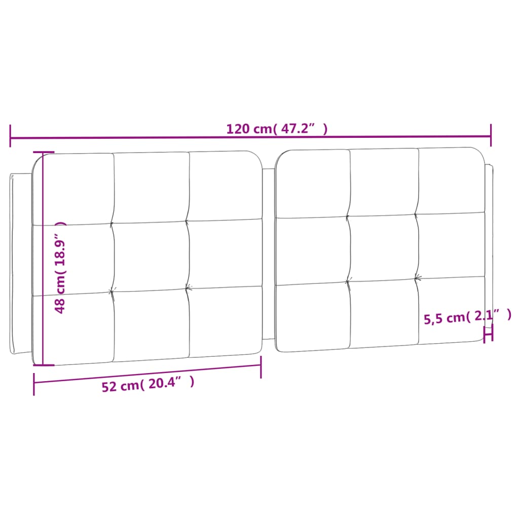 gavlpude Zadar 120 cm kunstlæder hvid