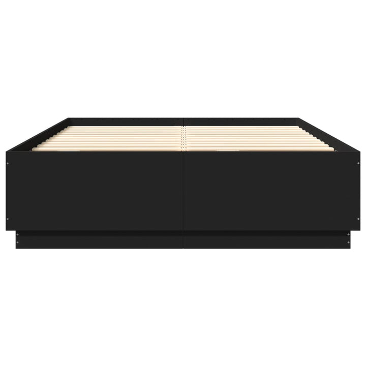 sengeramme med LED uden madras 150x200 cm sort