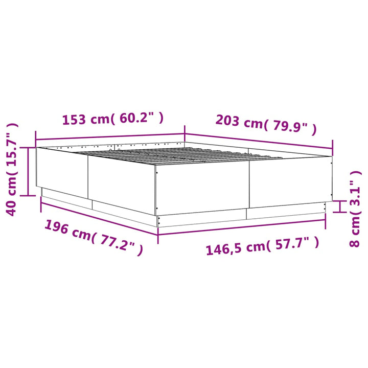 sengestel 150x200 cm konstrueret træ hvid