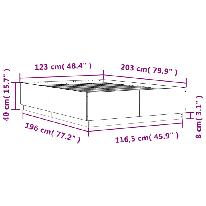 sengestel 120x200 cm konstrueret træ hvid