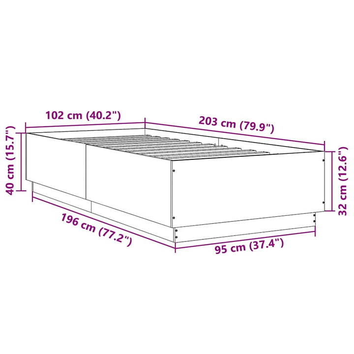 sengeramme 100x200 cm konstrueret træ hvid
