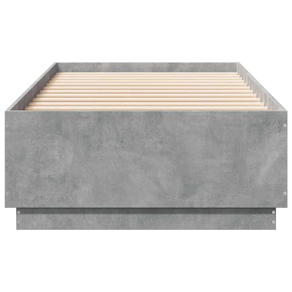 sengeramme 100x200 cm konstrueret træ betongrå
