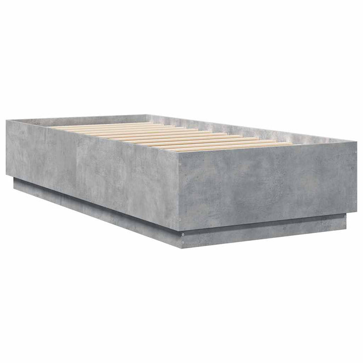 sengeramme 100x200 cm konstrueret træ betongrå