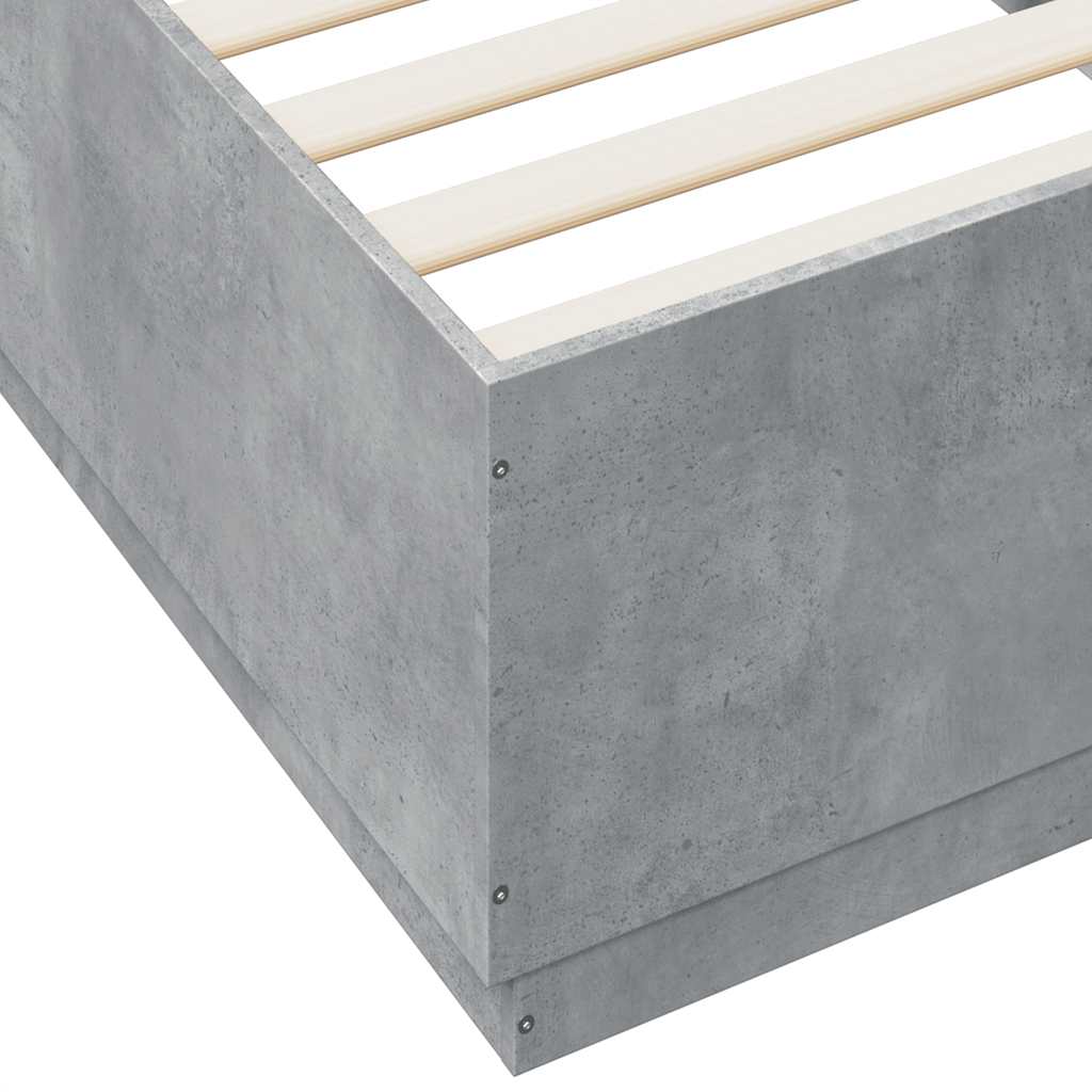 sengeramme 100x200 cm konstrueret træ betongrå