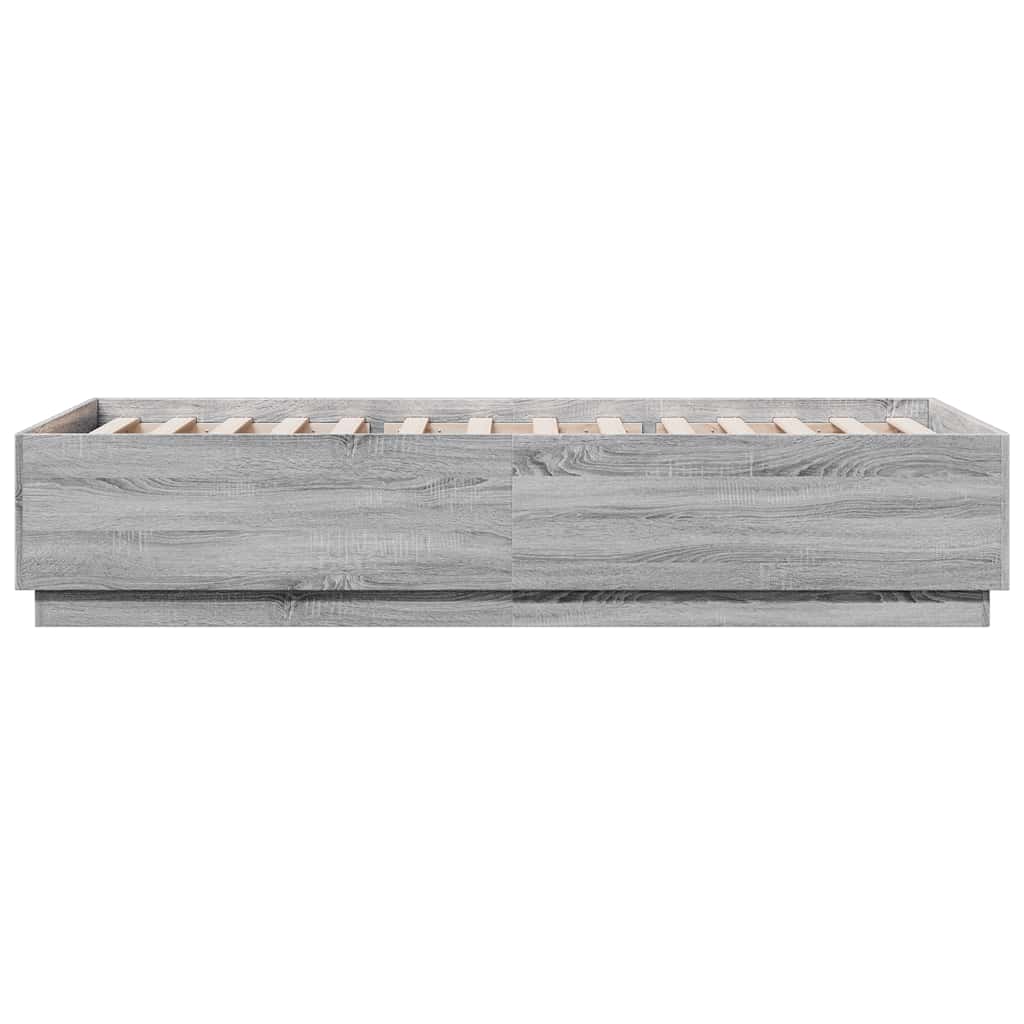 sengeramme 100x200 cm konstrueret træ grå sonoma-eg