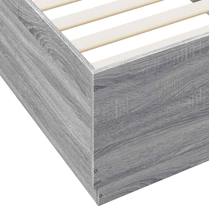 sengeramme 100x200 cm konstrueret træ grå sonoma-eg