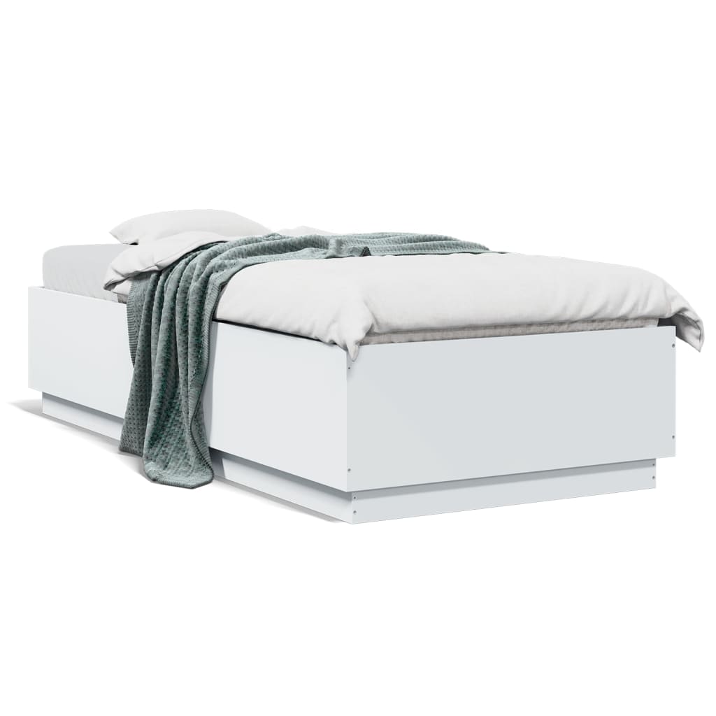 sengeramme 90x200 cm konstrueret træ hvid