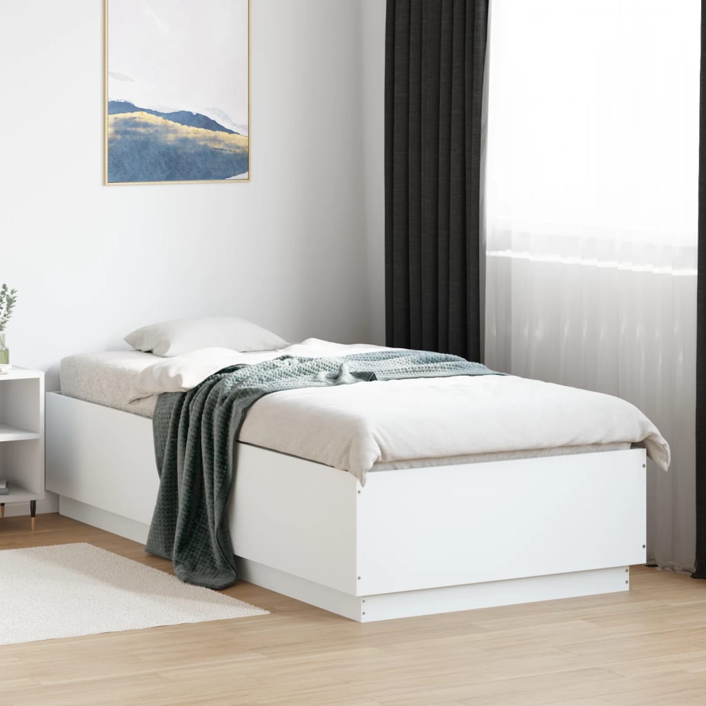 sengeramme 90x200 cm konstrueret træ hvid