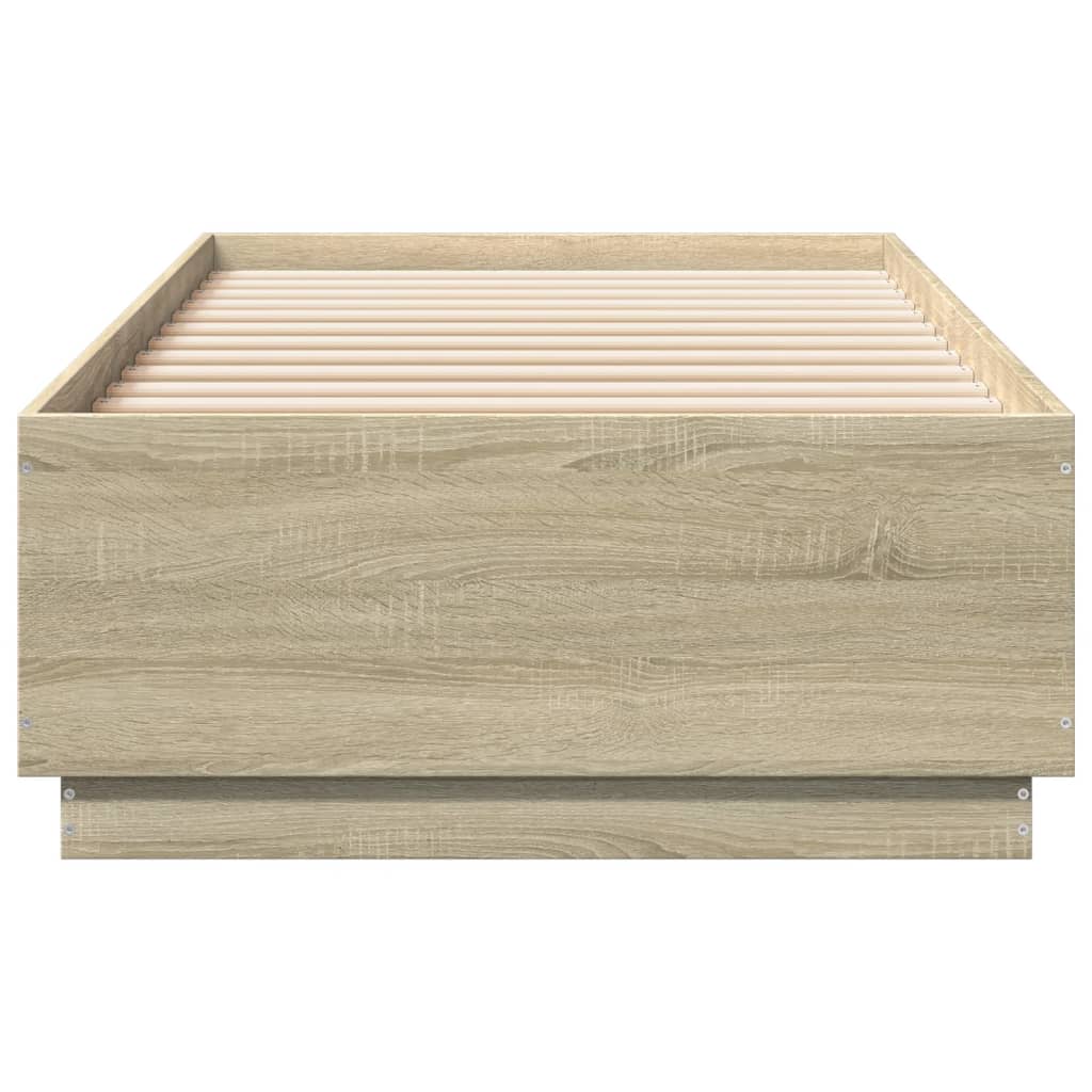 sengeramme 90x200 cm konstrueret træ sonoma-eg