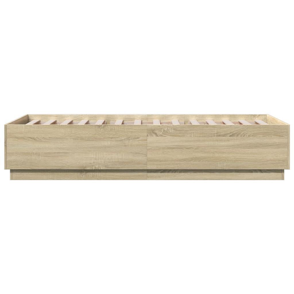 sengeramme 90x200 cm konstrueret træ sonoma-eg