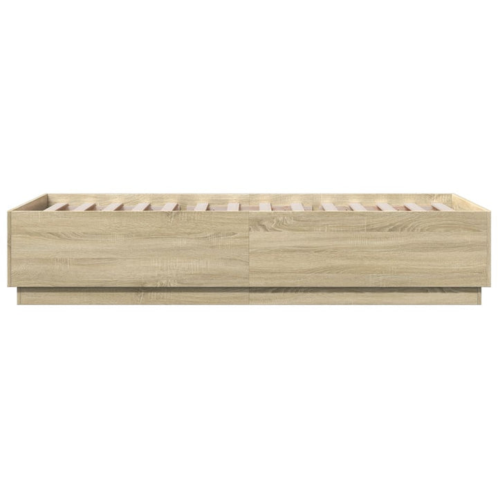sengeramme 90x200 cm konstrueret træ sonoma-eg