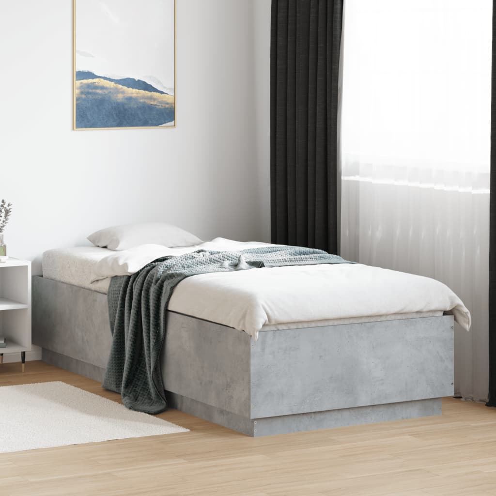 sengeramme 90x200 cm konstrueret træ betongrå