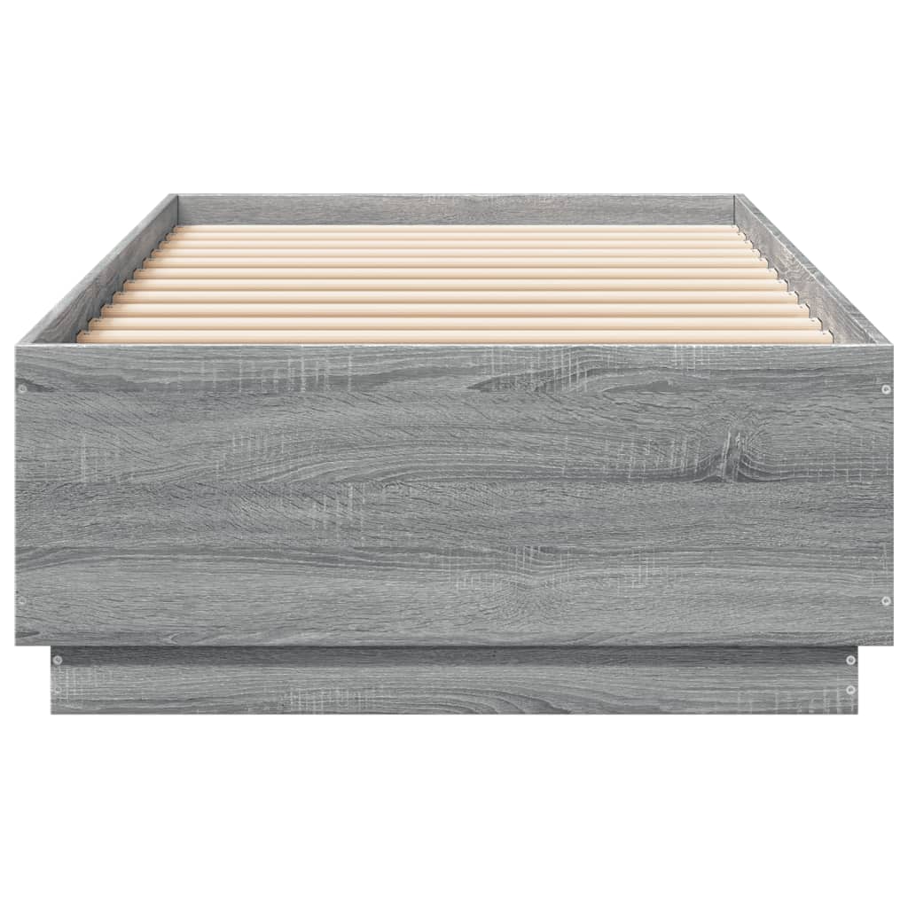 sengeramme 90x200 cm konstrueret træ grå sonoma-eg
