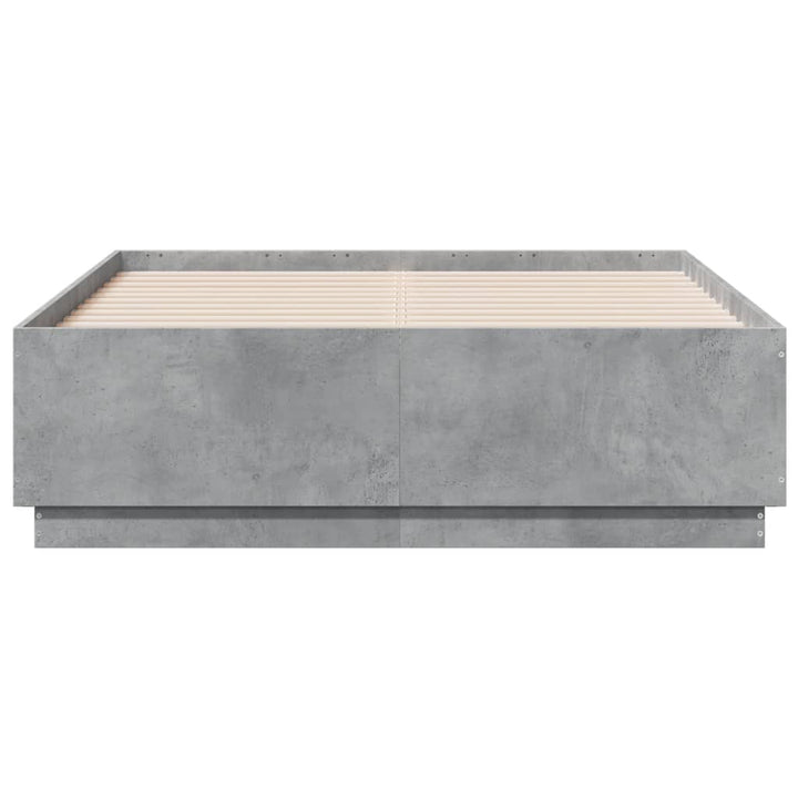 sengestel 140x190 cm konstrueret træ betongrå