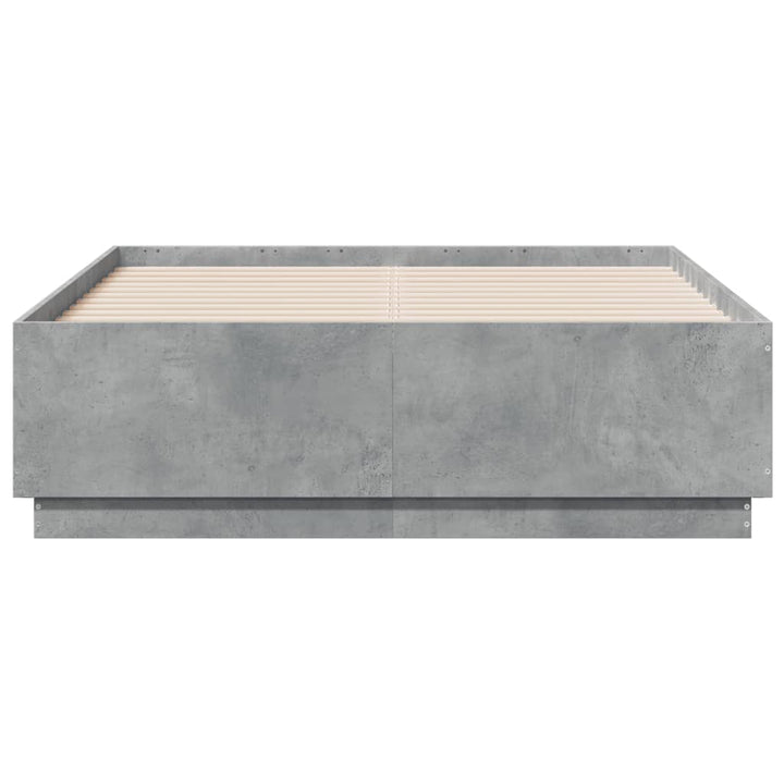 sengestel 135x190 cm konstrueret træ betongrå