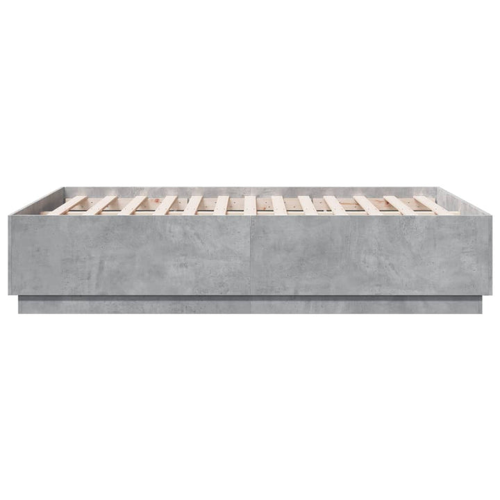sengestel 135x190 cm konstrueret træ betongrå