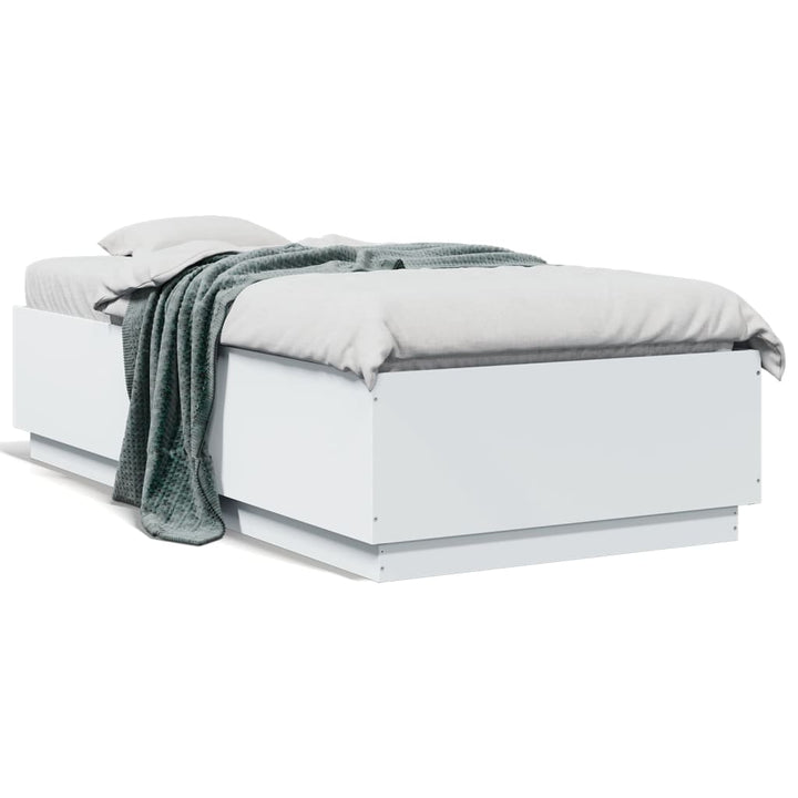 sengeramme 90x190 cm konstrueret træ hvid