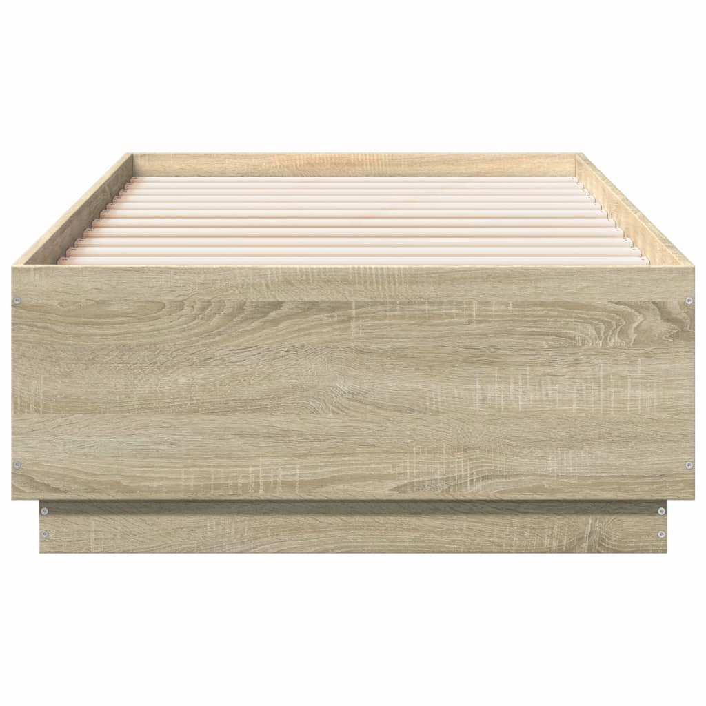 sengeramme 90x190 cm konstrueret træ sonoma-eg