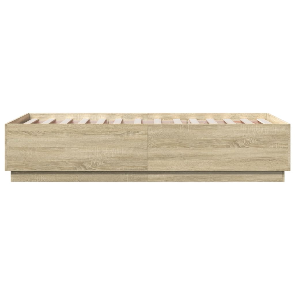 sengeramme 90x190 cm konstrueret træ sonoma-eg