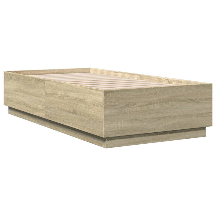 sengeramme 90x190 cm konstrueret træ sonoma-eg