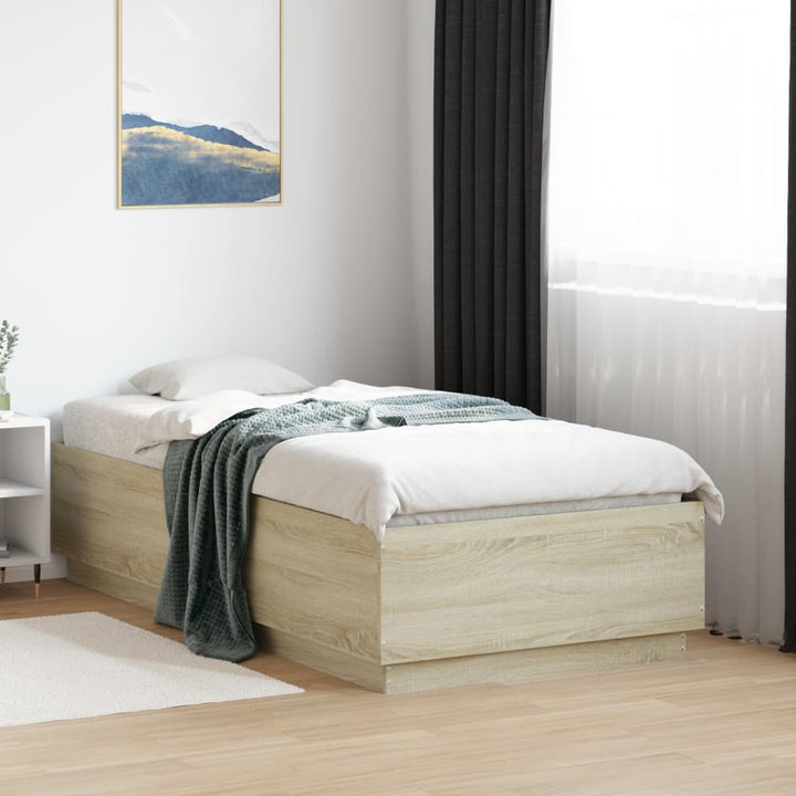 sengeramme 90x190 cm konstrueret træ sonoma-eg