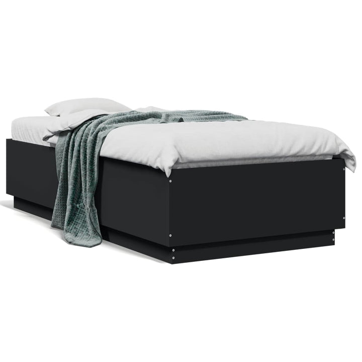 sengeramme 75x190 cm konstrueret træ sort