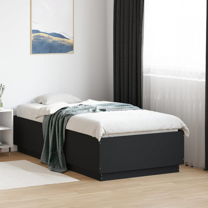 sengeramme 75x190 cm konstrueret træ sort