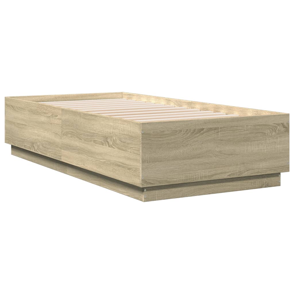 sengeramme 75x190 cm konstrueret træ sonoma-eg