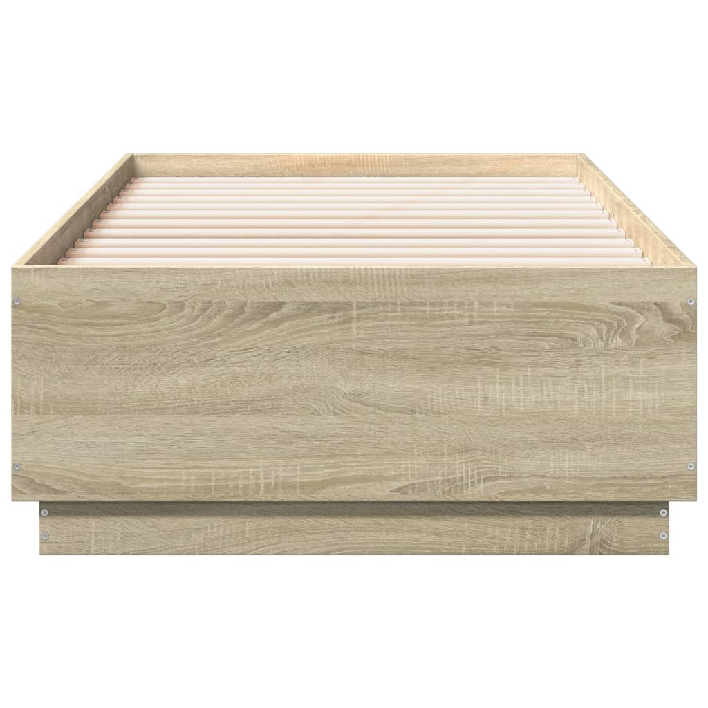 sengeramme 75x190 cm konstrueret træ sonoma-eg