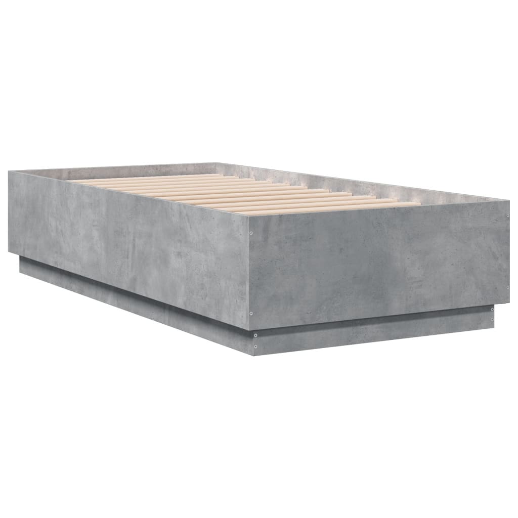 sengeramme 75x190 cm konstrueret træ betongrå