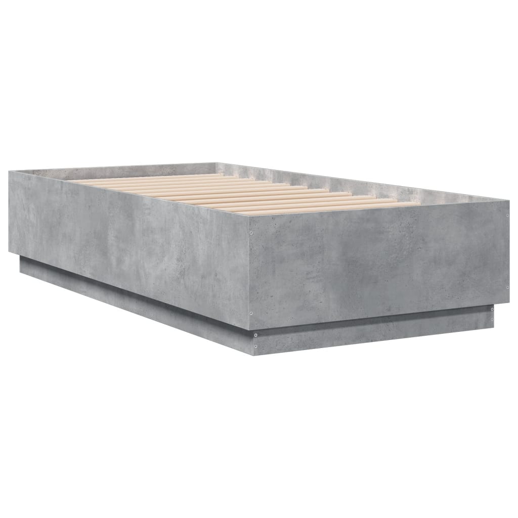 sengeramme 75x190 cm konstrueret træ betongrå